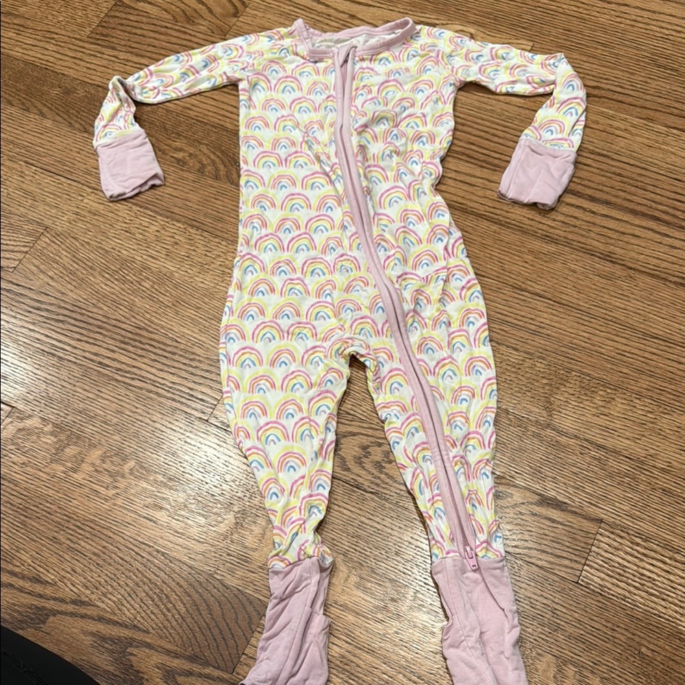 Little sleepies rainbow footie
